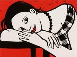 Resting at the Table Print by Anita Klein