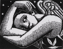 Resting Angel with Starry Sky Print by Anita Klein