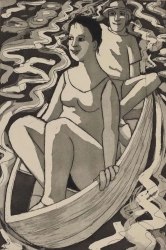 Boat in the Lagoon Print by Anita Klein