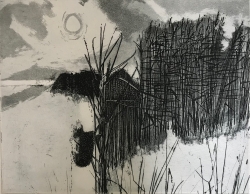 Fenland and Sun Print by Charles Bartlett