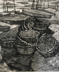 Oyster Baskets Print by Charles Bartlett