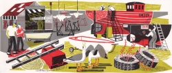 Ferry I Print by Clare Curtis