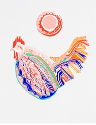 Cockerel Print by Flora Forshall