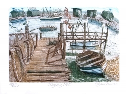 Drying Nets Print by Glynn Thomas