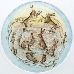 March Hares Print by Glynn Thomas