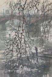 Below Lambeth Bridge Painting by Ian Hay