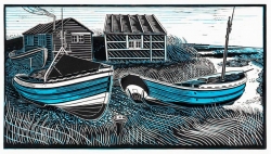 Cobles at Beadnell Print by James Dodds