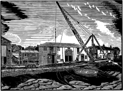 Scotch Derrick at Colne Marine Wivenhoe Print by James Dodds