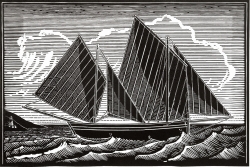 East Cornish Plugger, Mevagissey Print by James Dodds