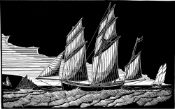 Cornish Lugger, Grayhound Print by James Dodds