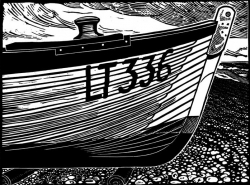 Bow on an Alde Beach Boat Print by James Dodds