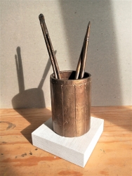 Pot with Brushes Sculpture by John Doubleday