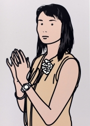 Hijiri with hands together. Print by Julian Opie