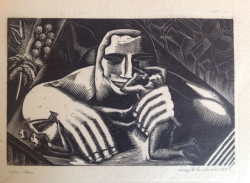 Pharaoh�s Icon (also known as Caesar and the Slave) Print by Leon Underwood