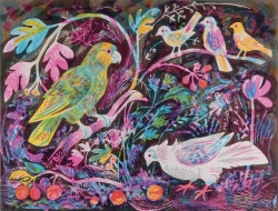 Still Life with Amazon Parrot Print by Mark Hearld