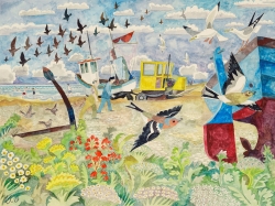 Late Summer Beach Painting by Michael Coulter