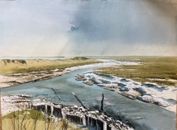 Snow at Old Hall Painting by Michael Smee