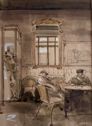 The Royal, Figures, Study I Painting by Michael Smee
