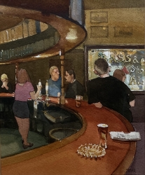Around the Bar Painting by Michael Smee