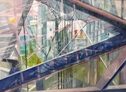 Dockland Reflections Painting by Olwen Jones