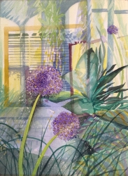 Allium Spring Painting by Olwen Jones