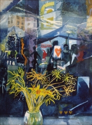 Hearts and Flowers Painting by Olwen Jones
