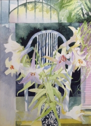 Lilies Painting by Olwen Jones