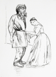 Dressing him up as Blue Beard Print by Paula Rego