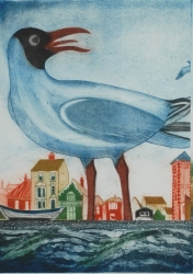 Black Headed Gull Print by Richard Bawden