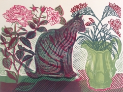 Roses and Freesias Print by Richard Bawden