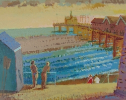 Southworld Pier (Acrylic on board) Painting by Ronald Hellen