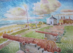 Gunhill, Southwold Painting by Ronald Hellen