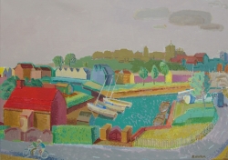Rye from Tollgate Lock Painting by Ronald Hellen