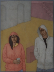 Hoodies in a Square Painting by Shanti Panchal