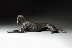 Stretching Greyhound Lurcher Sculpture by Stuart Anderson