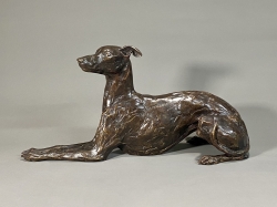 Lying Whippet Sculpture by Stuart Anderson