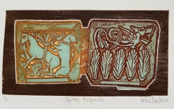 Capitals Masques Print by Valerie Thornton