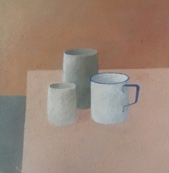 Still Life against a Terracotta Wall Painting by Wendy Jacob