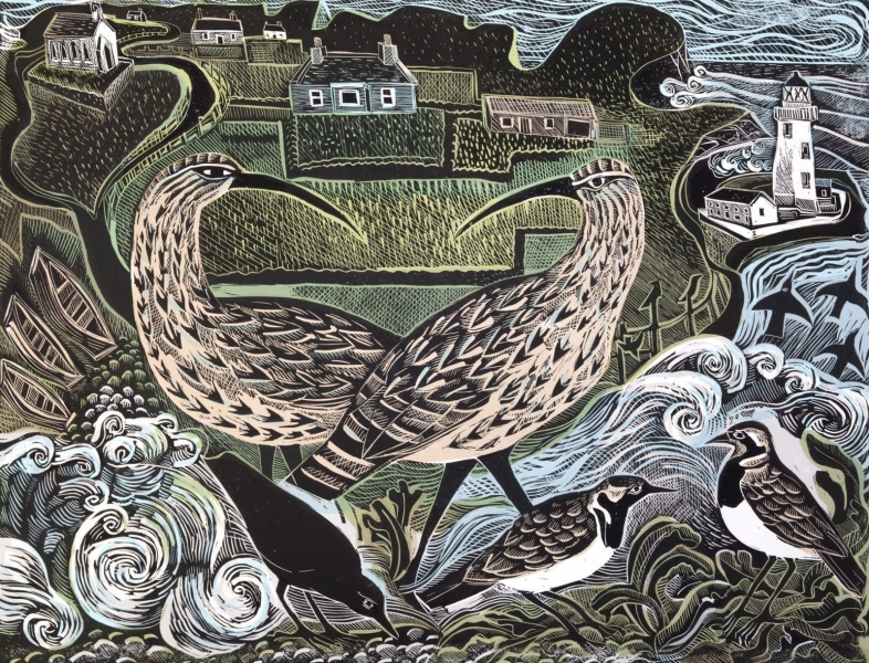 Fair Isle Curlews and the South Light House Fair Isle Curlews and the South Light House by Angela Harding (tbc)