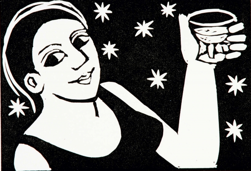 A Glass of Champagne by Anita Klein  PPRE (1960)