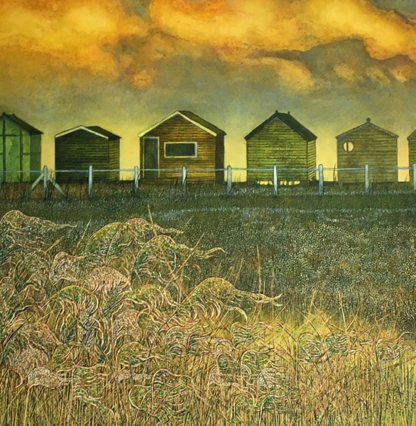 Winter Beach Huts by Chris Wenlock (1947)