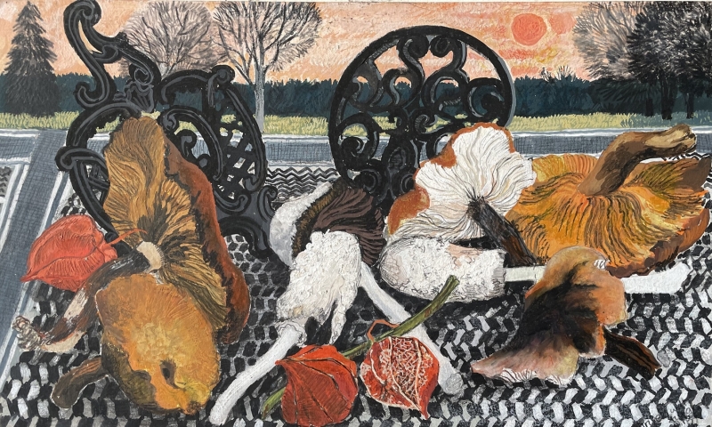 Mushrooms and Sunset by Dione Page  R.W.A (1936 - 2021)