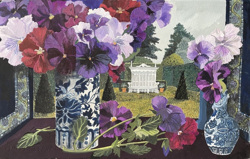 Pansies Pansies by Dione Page R.W.A (1936 - 2021)