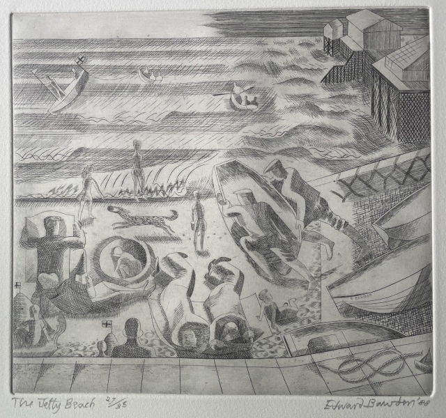 The Jetty Beach The Jetty Beach by Edward Bawden CBE RA (1903 - 1989)