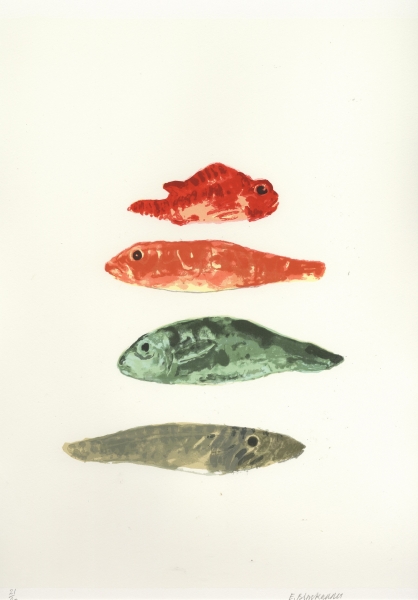 Four Fish Four Fish by Dame Elizabeth Blackadder DBE, RWS, RA, RSA (1931 - 2021)