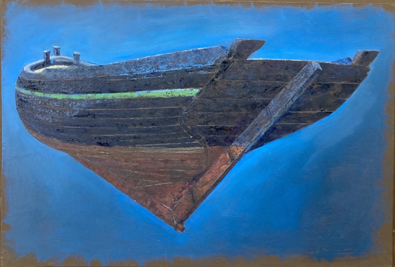 Stern of the Galway hooker, Heart of Claddagh Stern of the Galway hooker, Heart of Claddagh by James Dodds RCA (1957)