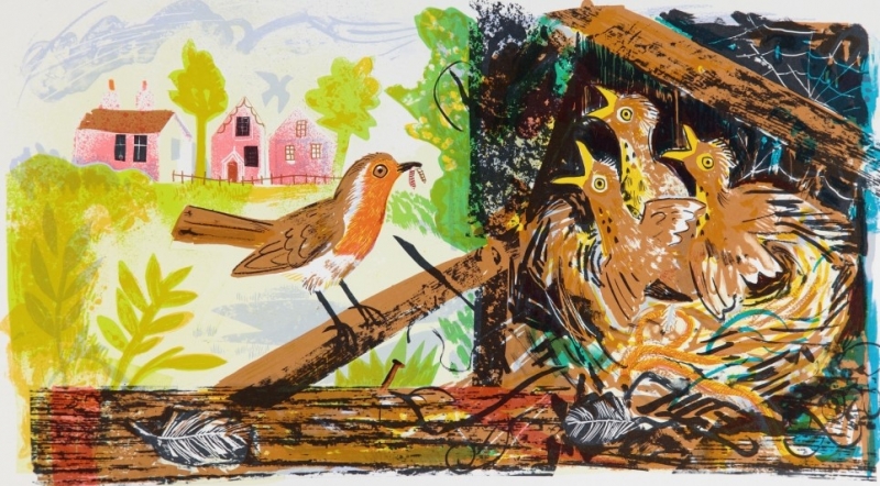 A Robin's Nest A Robin's Nest by Mark Hearld (1974)