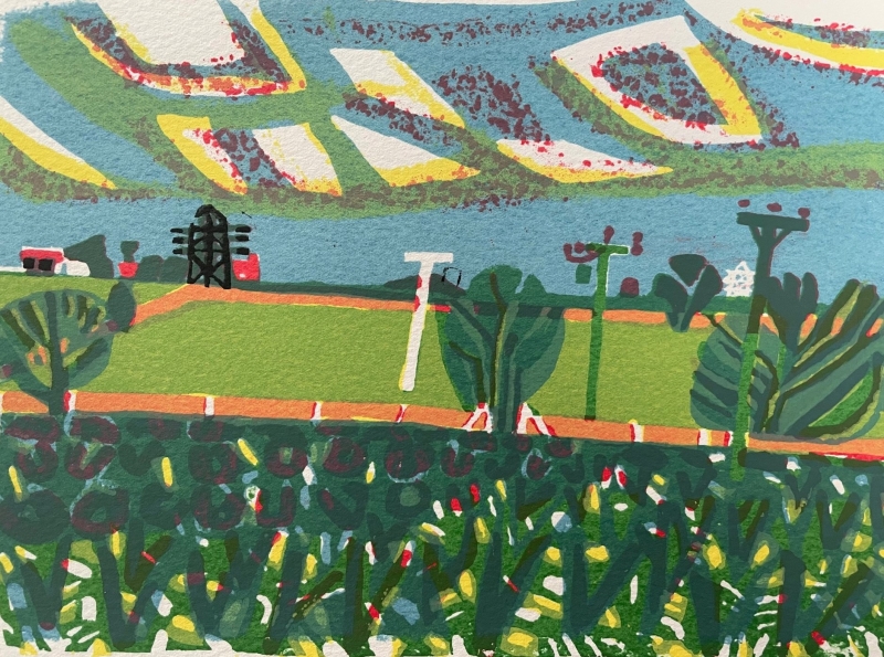 Clouds, Fields, Posts and Pylons by Moss Fuller  RCA (1937 - 2021)