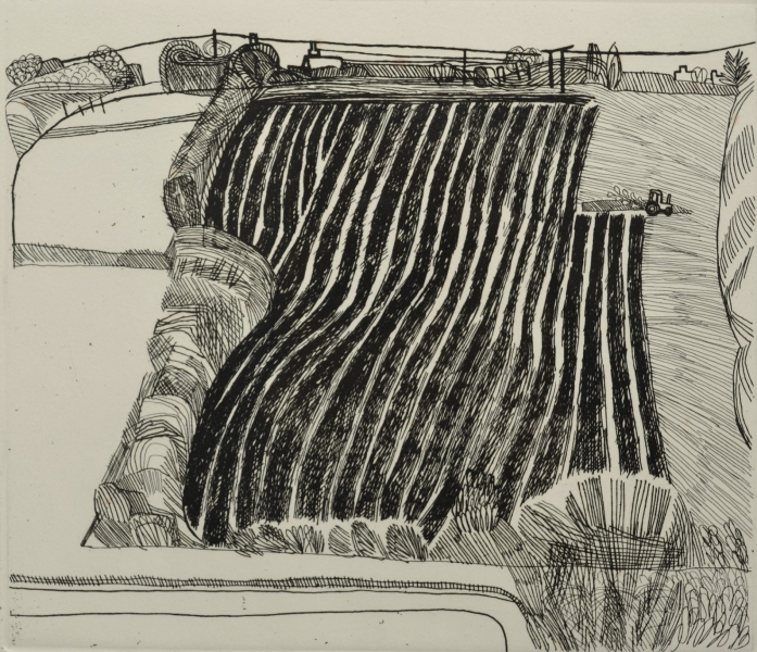 Landscape with Plough I by Moss Fuller  RCA (1937 - 2021)