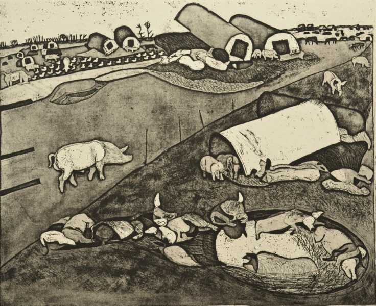Pig City (large) by Moss Fuller  RCA (1937 - 2021)